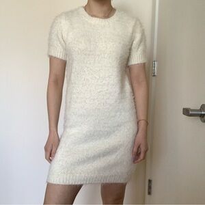 Forever 21 White Short Sleeve Sweater Dress